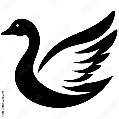 Silhouette of a swan