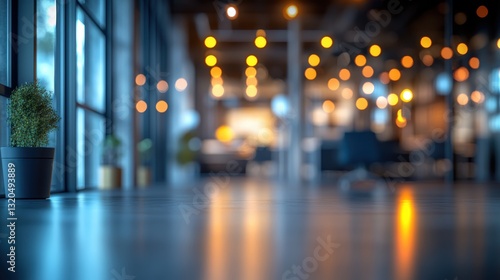 Wallpaper Mural A blurred office space, bathed in an abstract halo of light bokeh, revealing a sense of tranquility and mystery within the sterile confines of modern work. Torontodigital.ca