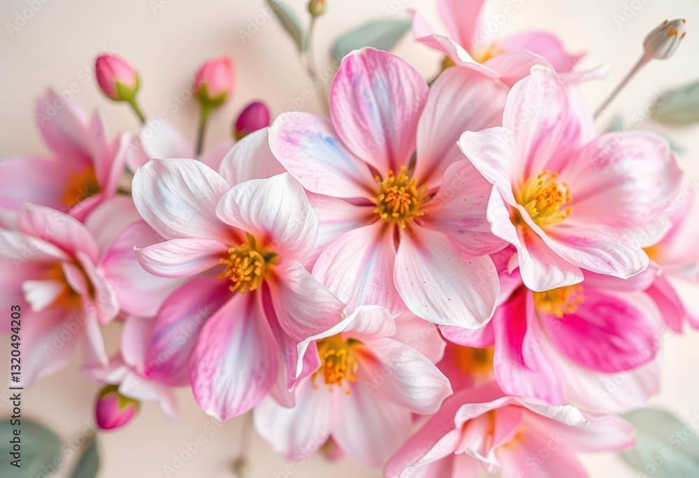 Pastel watercolor blooms on a creamy background, soft focus, floral background, art Pastel watercolor blooms on a creamy background, soft focus, floral background, art
