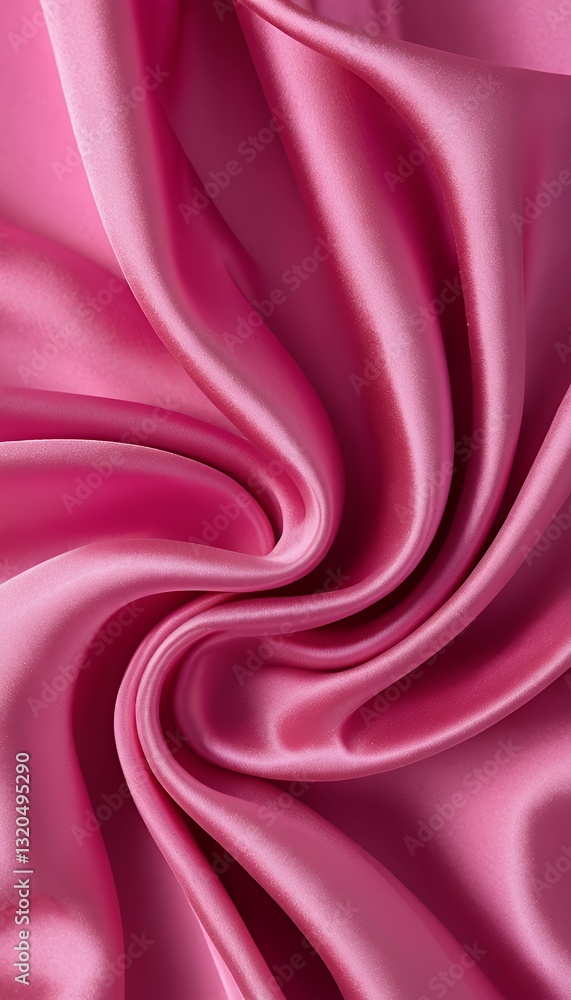 Obraz premium A high-quality image showcasing the smooth, elegant texture of pink satin fabric.