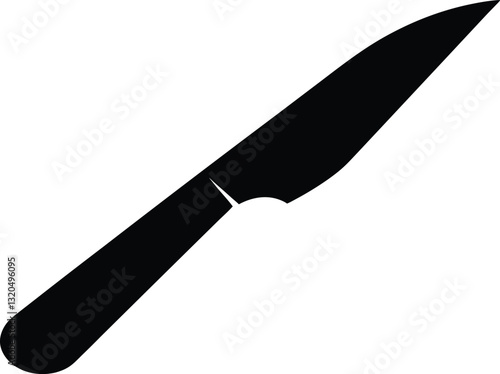 scalpel icon black silhouette on white background. Knife silhouette illustration