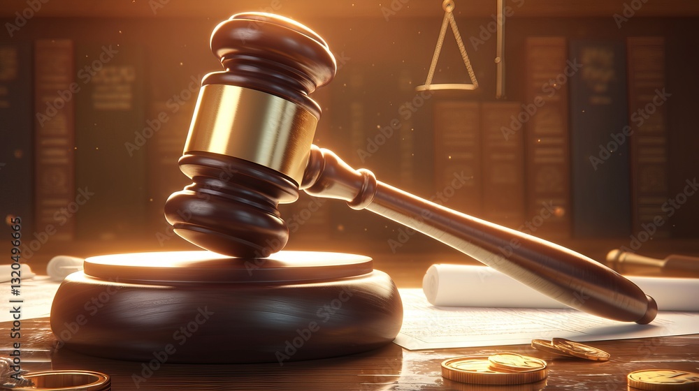 3d rendering of laws dealing with bankruptcy and financial institution failure, representing legal and economic crisis concept