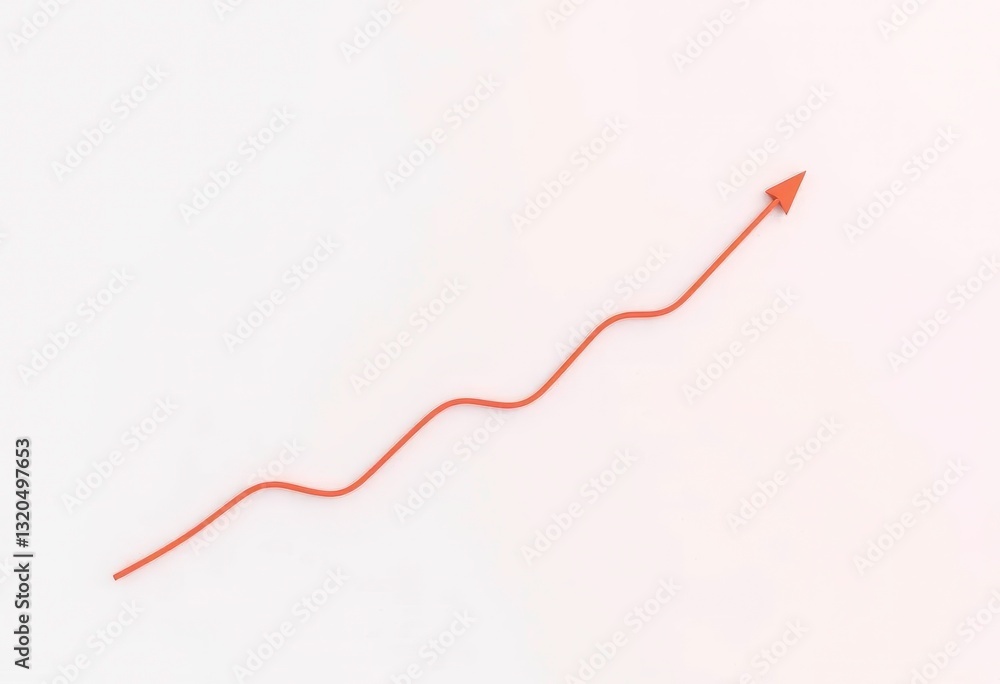 Simple upward trending line graph on light gray background, amplification, line graph Simple upward trending line graph on light gray background, amplification, line graph