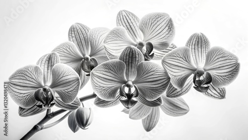 Wallpaper Mural Black and White Orchid Closeup, Urban Exploration Photography, Isolated Flower, Monochrome Botanical Image Torontodigital.ca