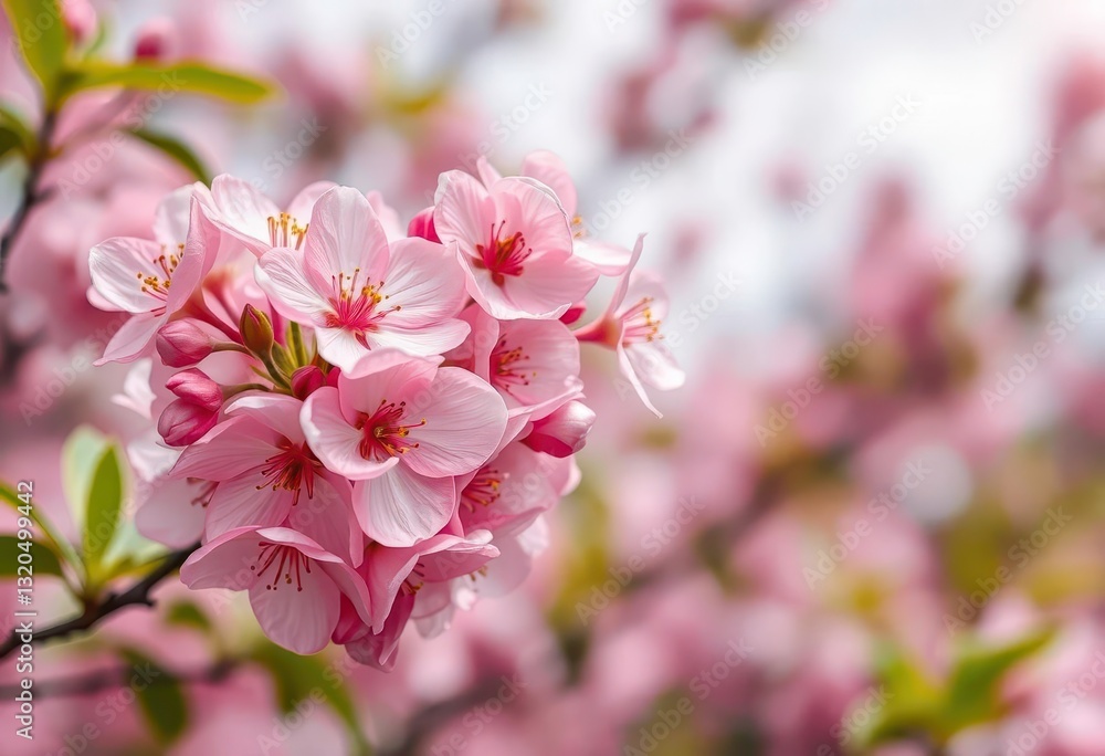 Soft pink blossoms against a blurred floral backdrop, roses, plants Soft pink blossoms against a blurred floral backdrop, roses, plants