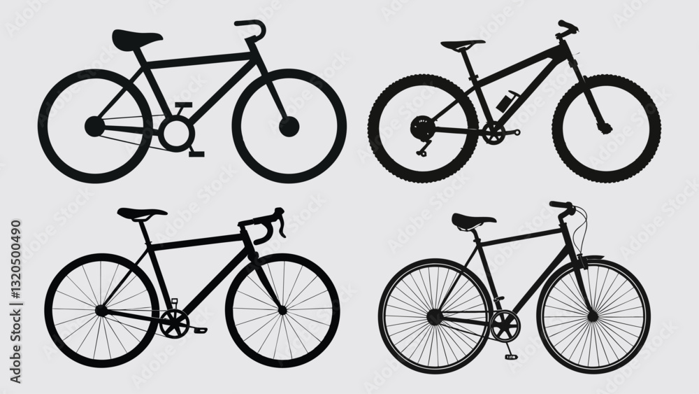 Print Bicycle Icon Vector silhouette illustration Print Bicycle Icon Vector silhouette illustration