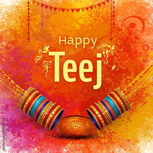 Happy Teej Illustration, Hi...