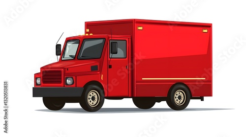 Wallpaper Mural Red delivery truck illustration transport graphic art flat design informative concept Torontodigital.ca
