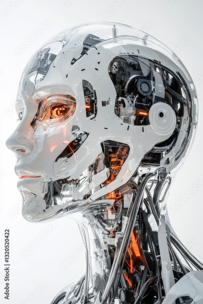 Fototapeta premium Advanced Artificial Intelligence Head