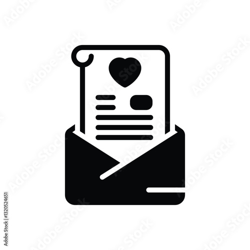 Black solid icon for letter
