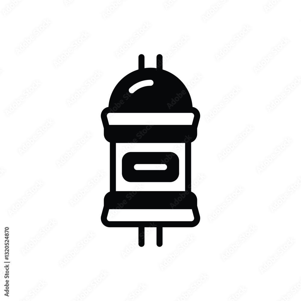 Fototapeta premium Black solid icon for mailbox
