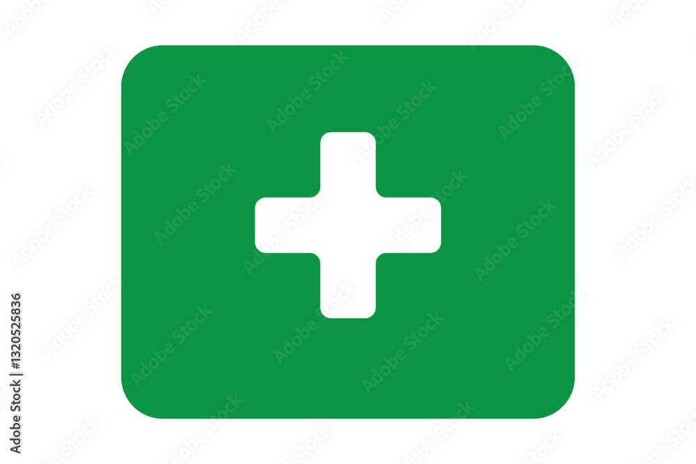 Fototapeta premium First aid icon symbol. Vector cross safety medic treatment ambulance first aid help