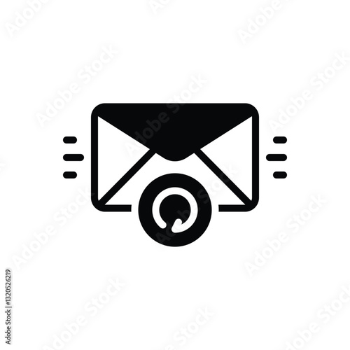 Black solid icon for correspondence