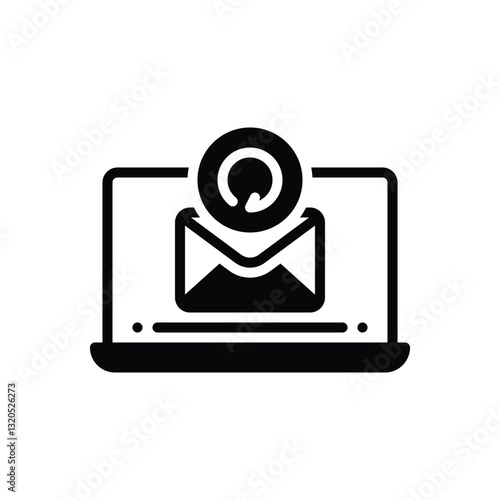 Black solid icon for correspondence