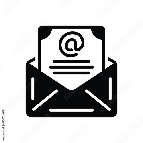 Black solid icon for email