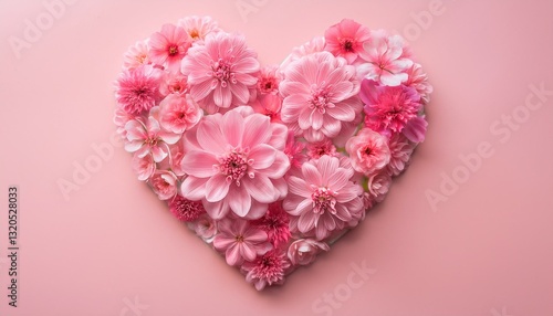 Wallpaper Mural a heart made of pink flowers Torontodigital.ca