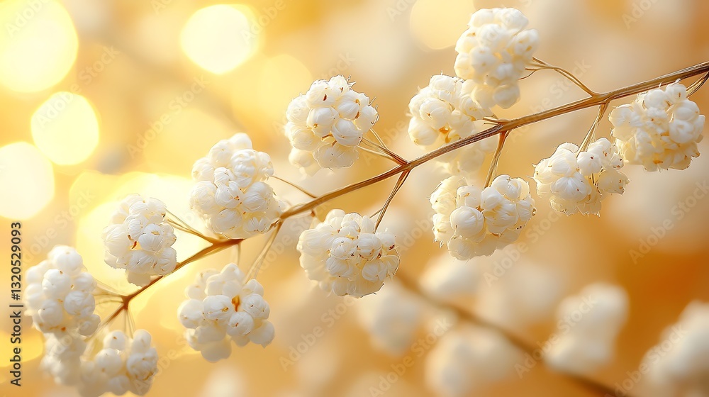 Delicate White Flowers Soft Golden Light Delicate White Flowers Soft Golden Light