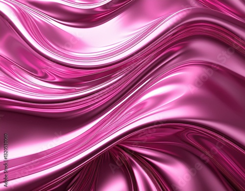 Wallpaper Mural shiny pink liquid chrome metal texture smooth satin background abstract illustration Torontodigital.ca