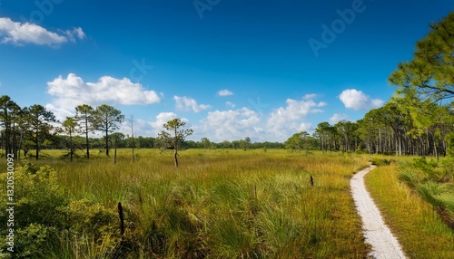 a sunny summer day at paynes prairie in gainesville florida