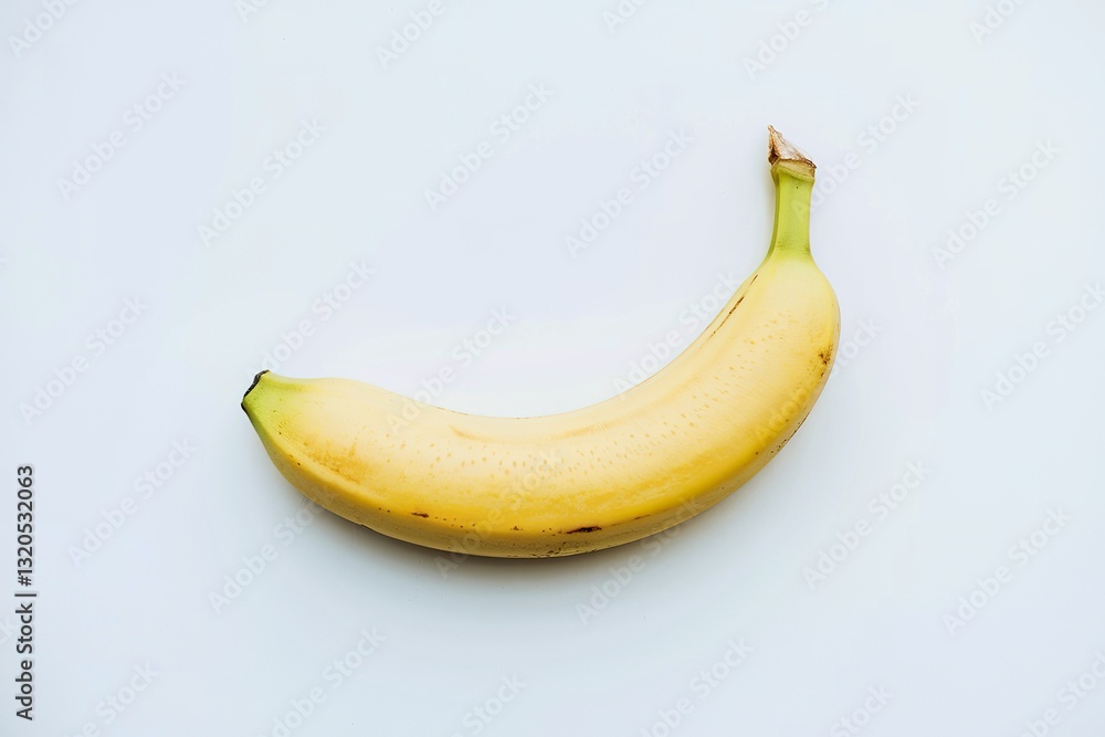 a single banana placed on a white surface a single banana placed on a white surface