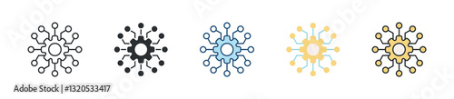 Microservice Icon Set Multiple Style Collection