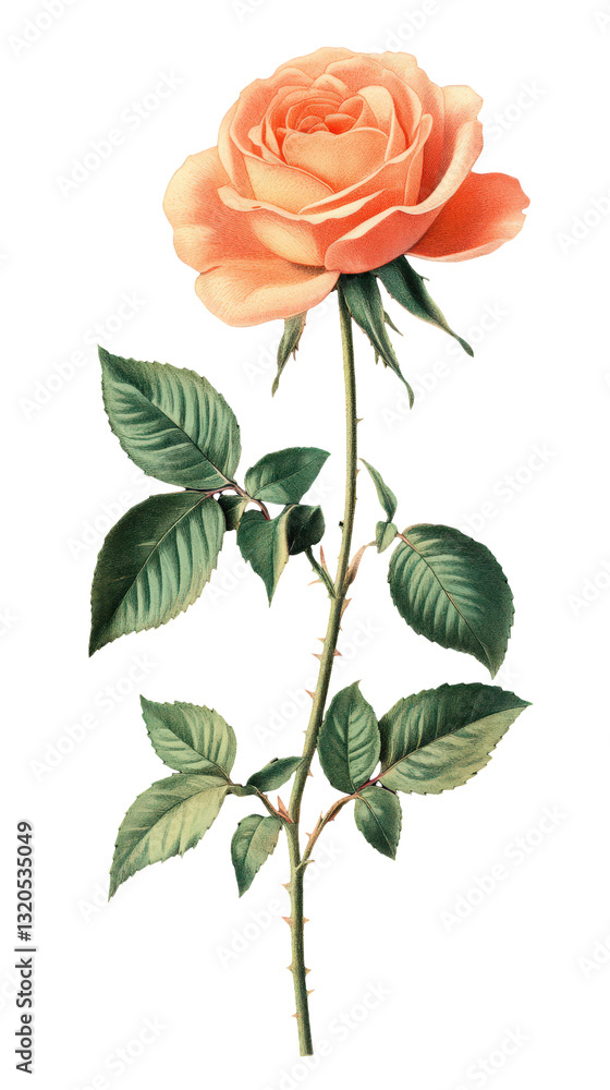Obraz premium illustration of a rose isolated on a transparent background
