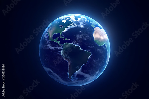 planet earth on black
