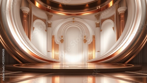 Obraz na płótnie White golden ceremony award stage venue background. w salonie