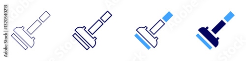 Broom safety​ icon in 4 different styles. Thin Line, Line, Bold Line, Duotone. Duotone style. Editable stroke