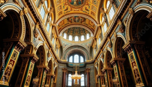 Wallpaper Mural Opulent gilded interior of St Petersburg cathedral, intricate details, soaring arches, history, worship Torontodigital.ca