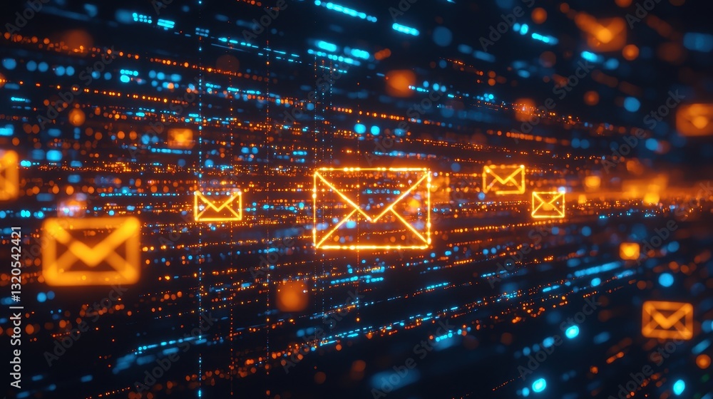 Obraz premium A classic mail envelope representing communication and connection in a dynamic email campaign concept