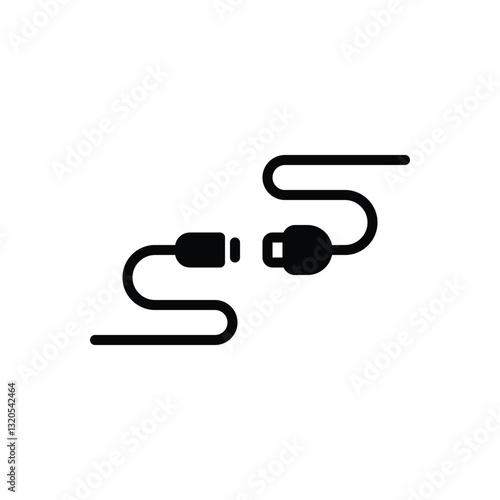 Black solid icon for cable