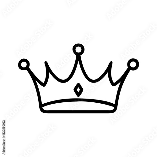 Crown icon in minimalist style on transparent background 