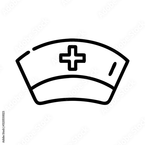 Nurse cap icon in minimalist style on transparent background 