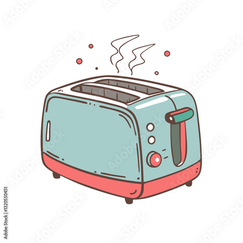 Vintage-style toaster with pastel colors illustration