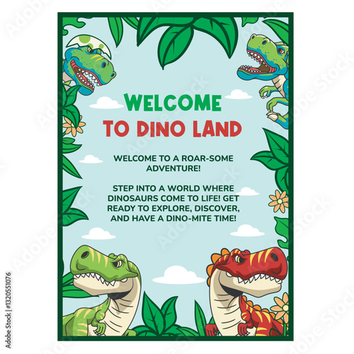 Vector Illustration of Tiny T-Rex with Cute Illustration Available for Poster