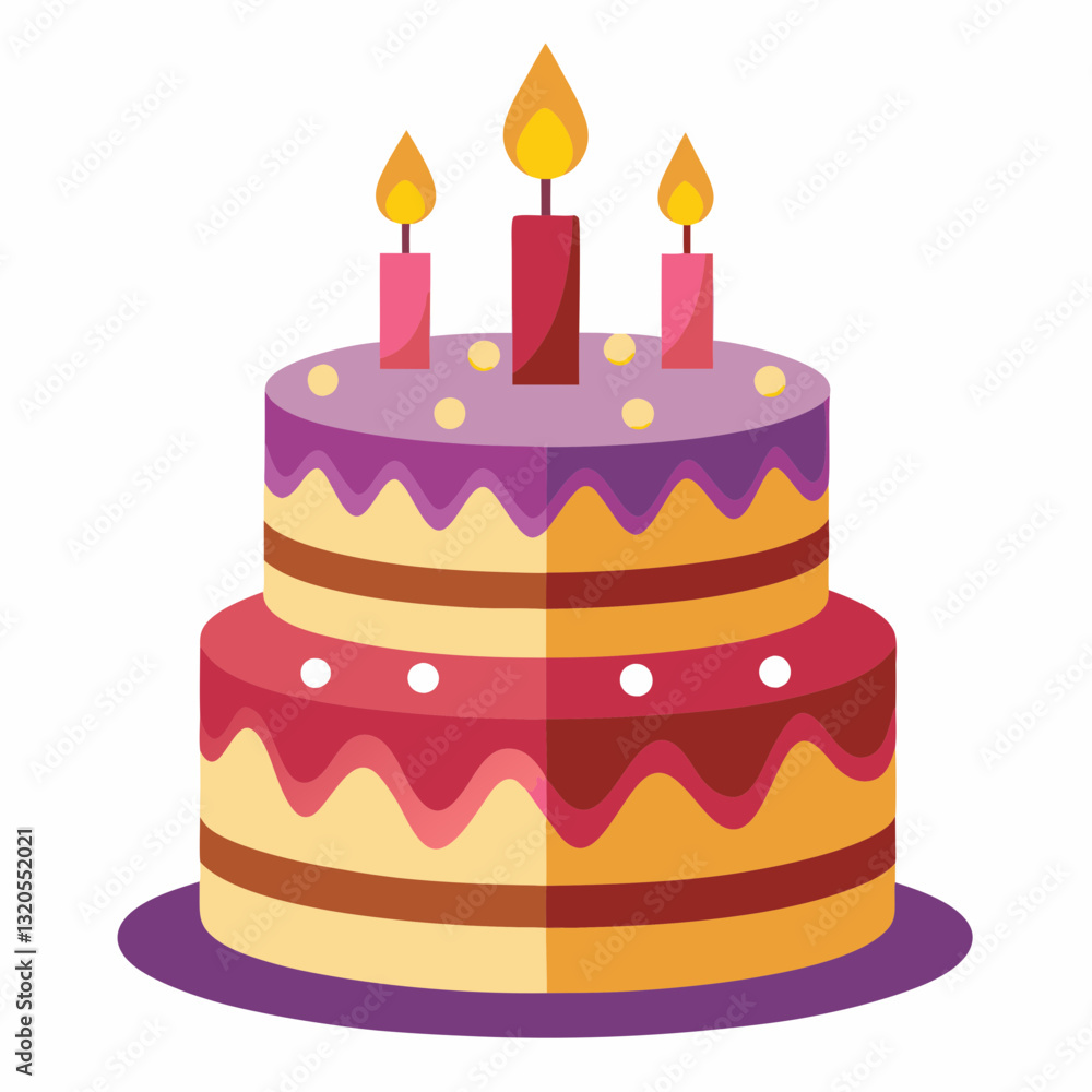classic birthday cake with lit candles classic birthday cake with lit candles