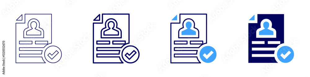 Approval icon in 4 different styles. Thin Line, Line, Bold Line, Duotone. Duotone style. Editable stroke Approval icon in 4 different styles. Thin Line, Line, Bold Line, Duotone. Duotone style. Editable stroke
