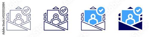 Employment contract​ icon in 4 different styles. Thin Line, Line, Bold Line, Duotone. Duotone style. Editable stroke
