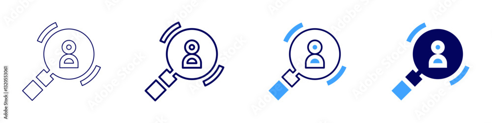 Hiring icon in 4 different styles. Thin Line, Line, Bold Line, Duotone. Duotone style. Editable stroke