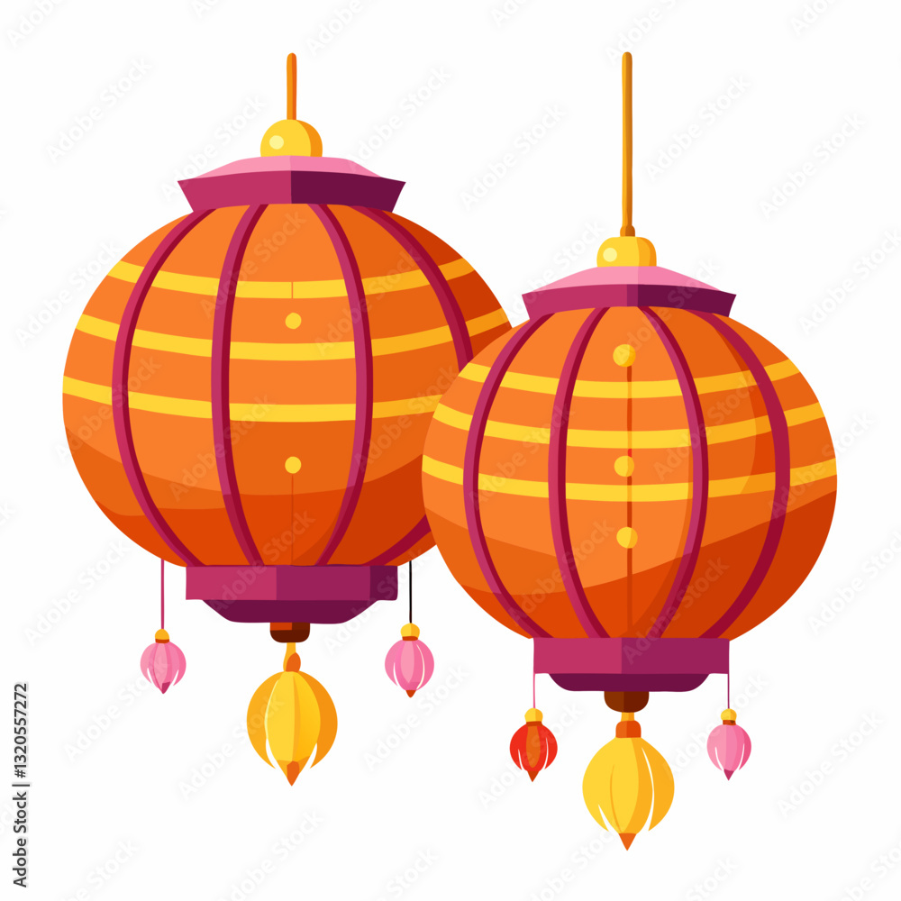 Obraz premium decorative paper lanterns glowing warmly 