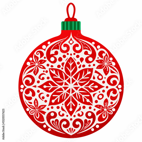 ornament with intricate glitter patterns