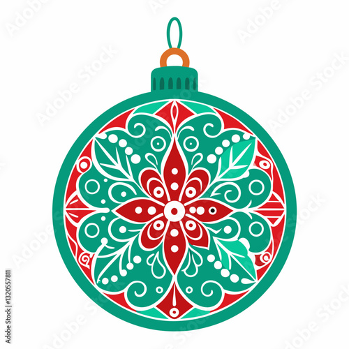 ornament with intricate glitter patterns