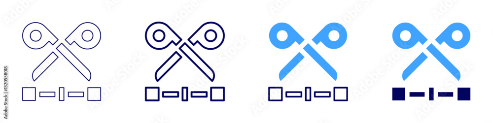Scissors class icon in 4 different styles. Thin Line, Line, Bold Line, Duotone. Duotone style. Editable stroke Scissors class icon in 4 different styles. Thin Line, Line, Bold Line, Duotone. Duotone style. Editable stroke