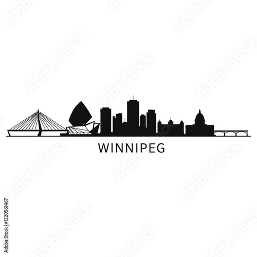Winnipeg Skyline Silhouette - Vector Illustration