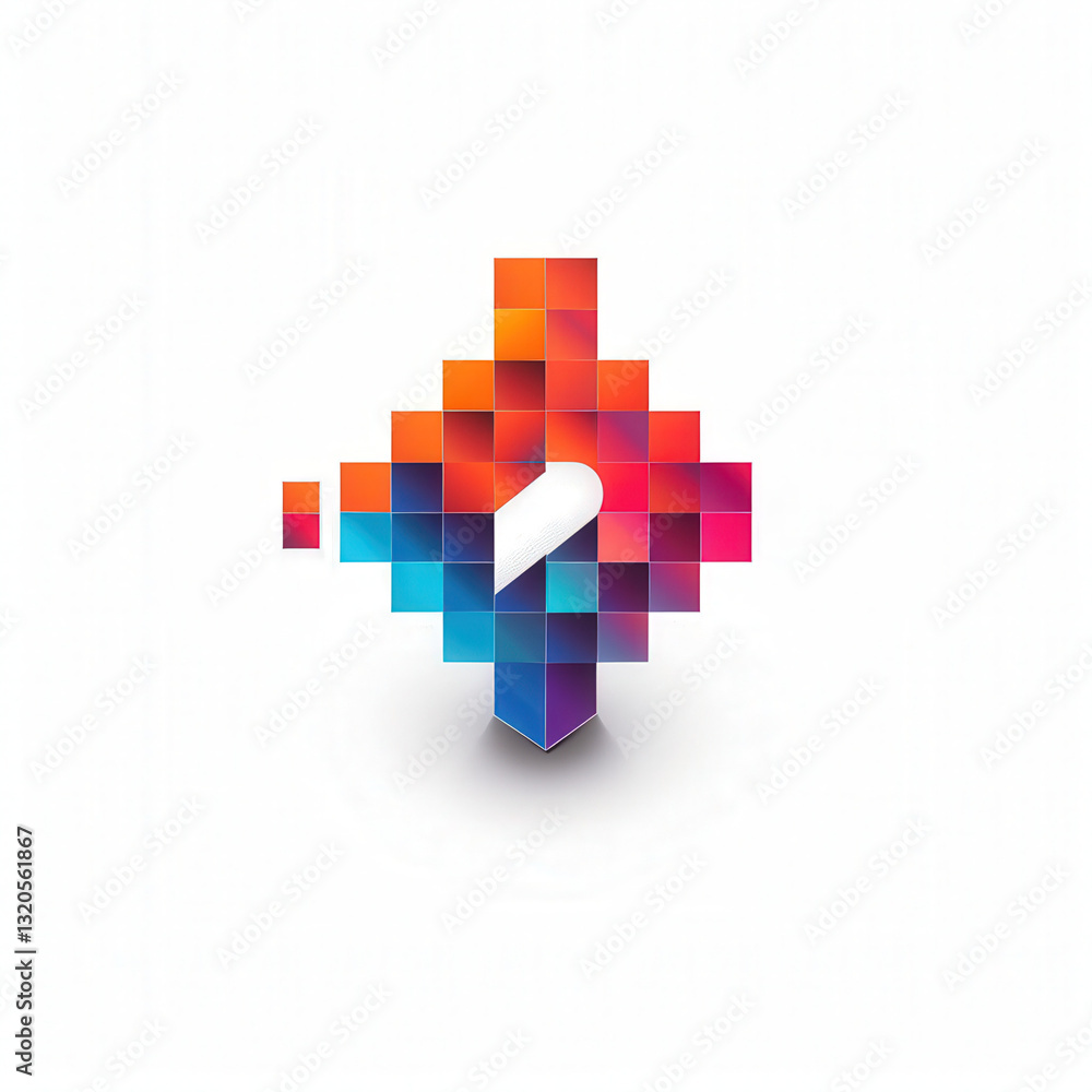 Fototapeta premium Crypto marketplace logo, coin, modern style