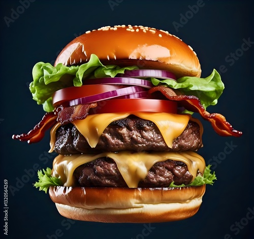 The ultimate burger defying gravity