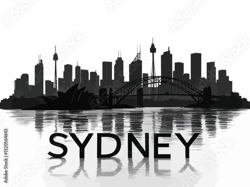 Sydney Skyline Silhouette - Vector Illustration