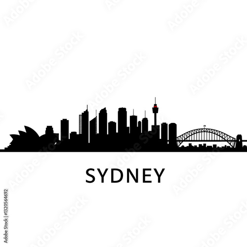 Sydney Skyline Silhouette - Vector Illustration