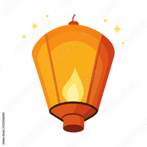 floating sky lantern with a gentle glow
